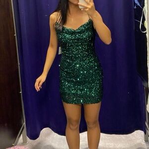 windsor green sequin mini dress